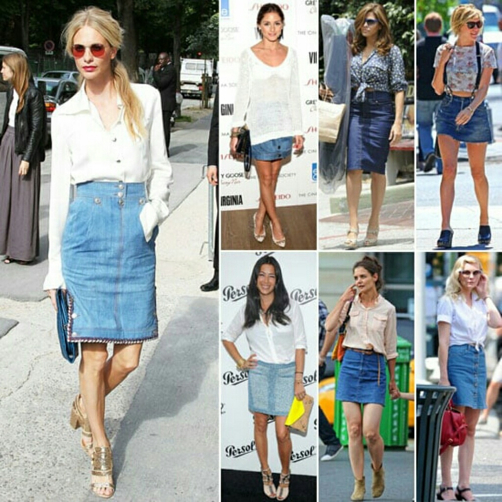Talbots Jean Skirt